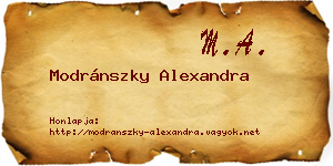 Modránszky Alexandra névjegykártya