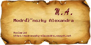 Modránszky Alexandra névjegykártya