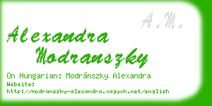 alexandra modranszky business card