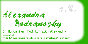 alexandra modranszky business card